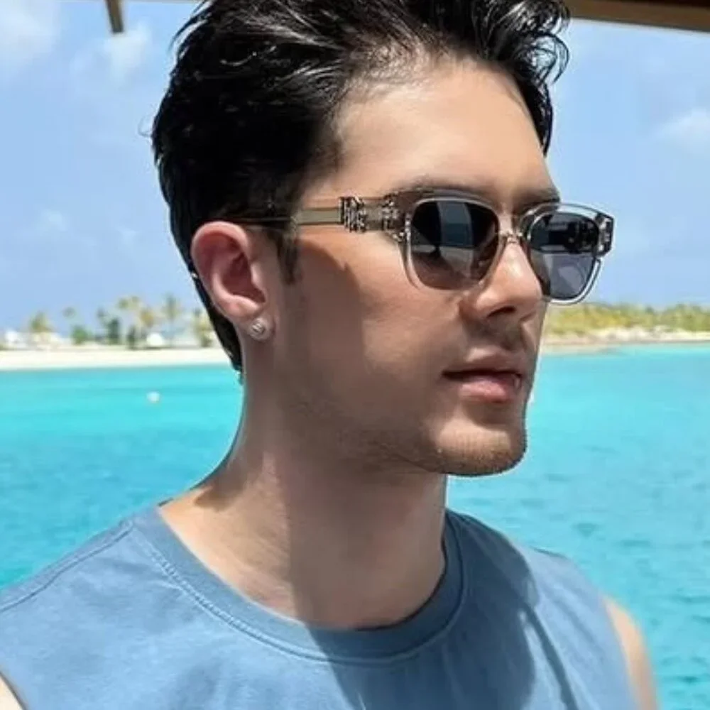 Dior OBLIQUE S1F 78A0 Sunglasses Khaki Square Frame, Grey Lenses - Picture 13 of 13